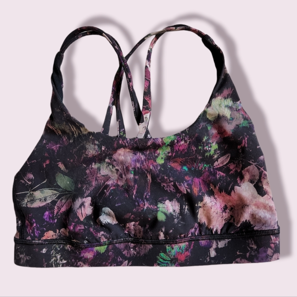 Lululemon Free To Be Serene Floral Bra Illusion Antique White Multi Luxtreme - Picture 2 of 6